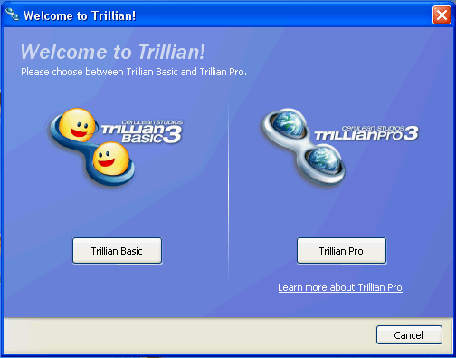 výběr verze Trillianu