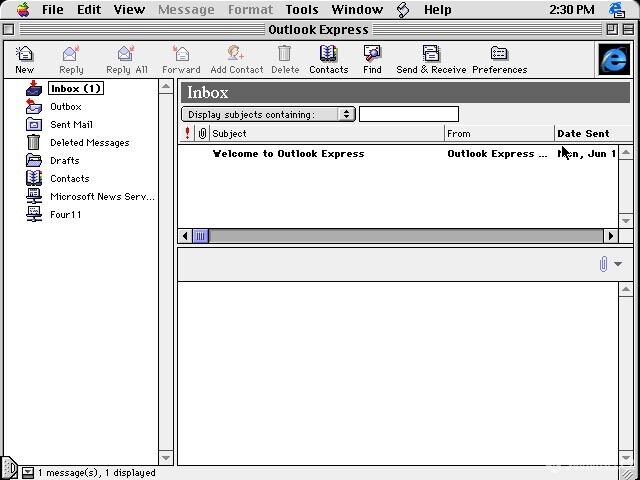 Obrázek II. Ukázka II. MS Windows Mail verze Mac OS