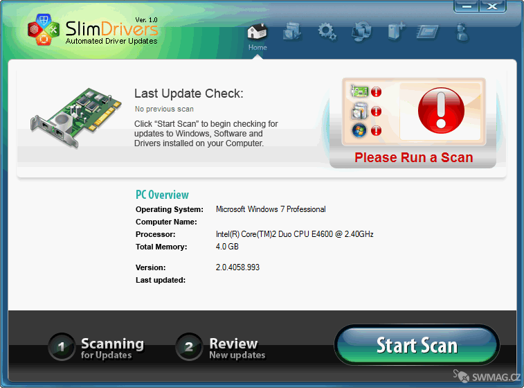 SlimDrivers – aplikace pro aktualizaci ovladačů