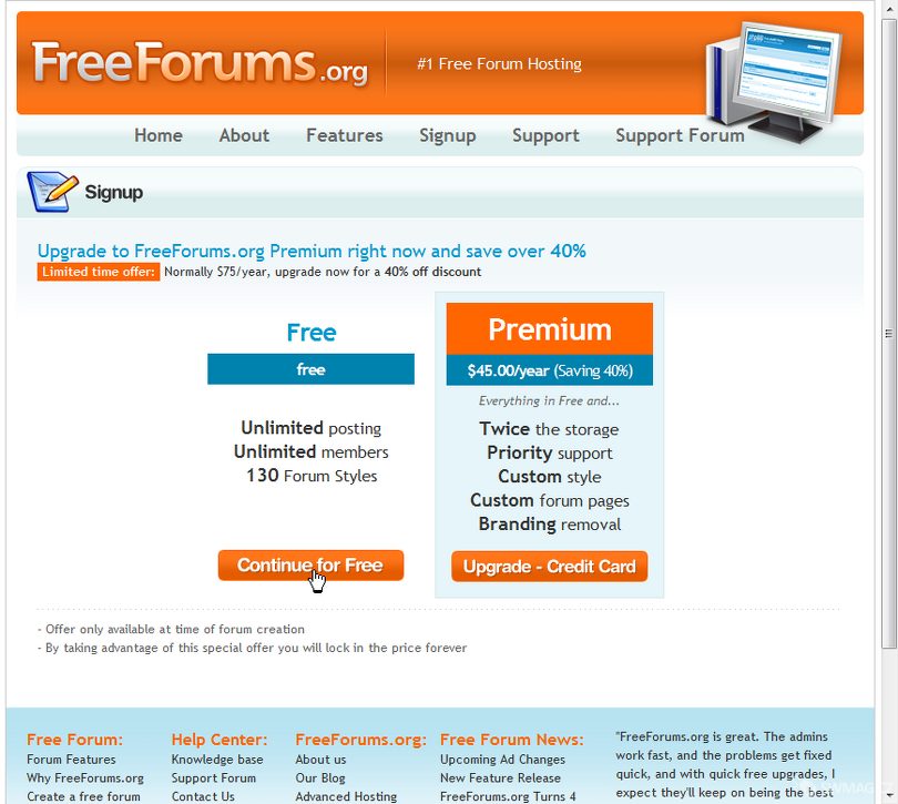 Výběr varianty fóra