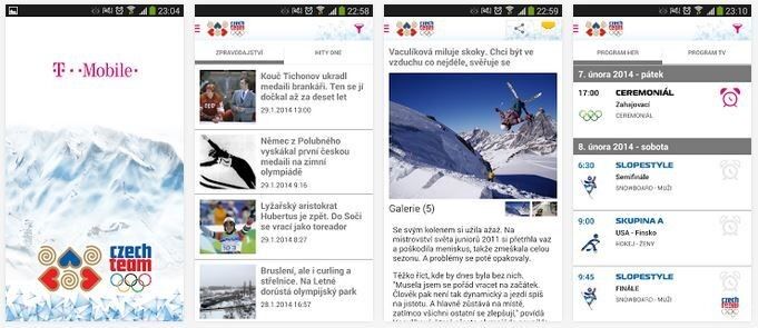 ZOH 2014 pod taktovkou Českého olympijského výboru – zdroj Google Play