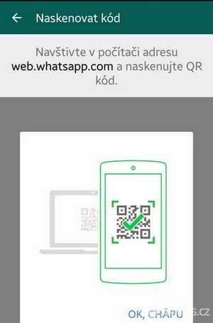 Naskenujte QR kód pomocí nainstalované čtečky ve smartphonu