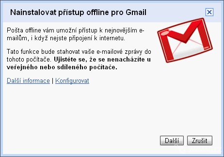 Nastavení synchronizace pro Gmail