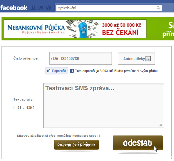 SMSmania.cz na Facebooku