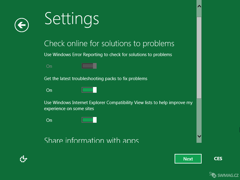Nastavení Windows 8