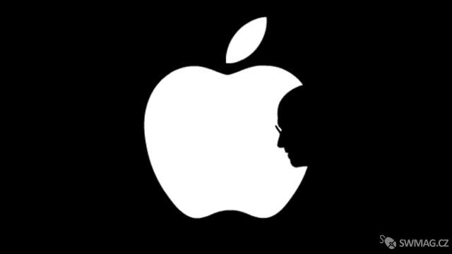 Logo znázorňující Steve Jobse a logo Applu