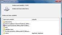 Správa a nastavení indexace souborů, hledání ve Windows 7