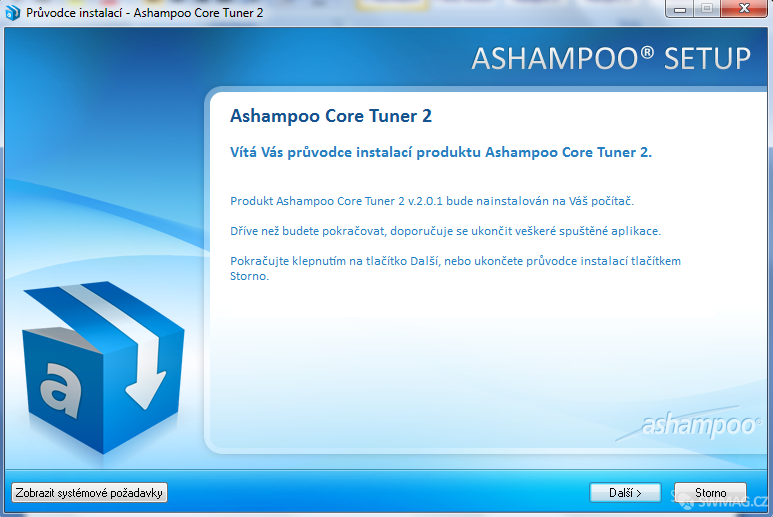 Instalátor programu Ashampoo Core Tuner 2