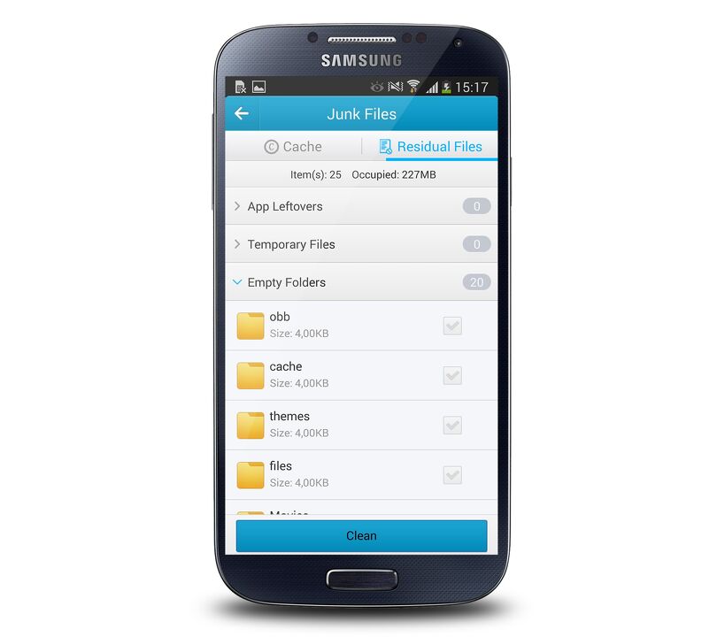 Ukázka použití Glary Utilities na Androidu