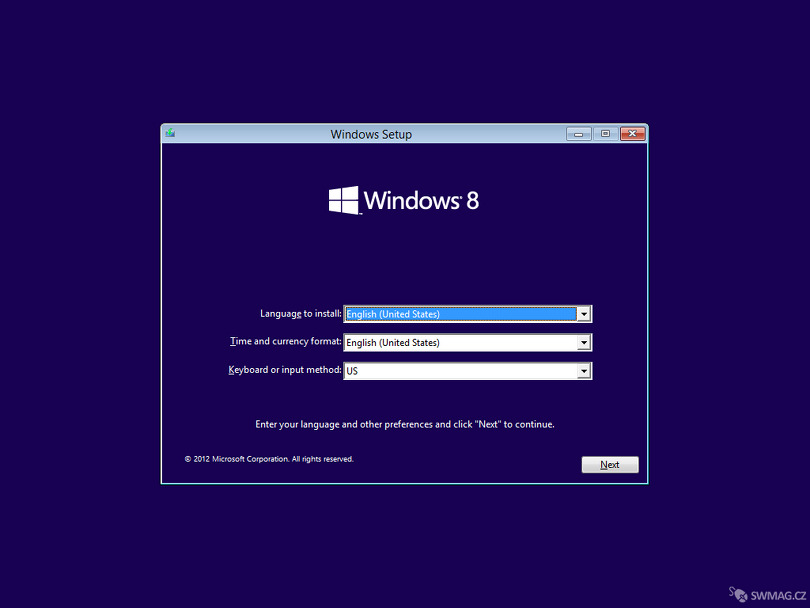 Běžná instalace Windows tak, jak jí znáte. Postupujte podle obvyklých zvyklostí.