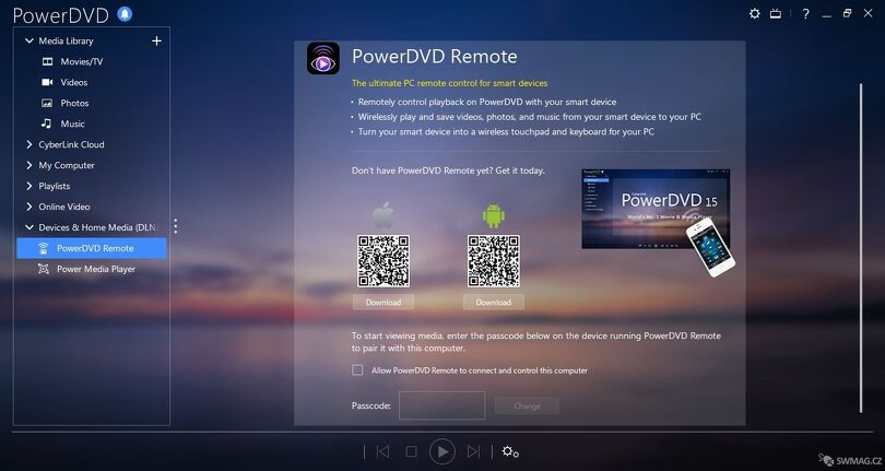 Spuštění funkce PowerDVD Remote