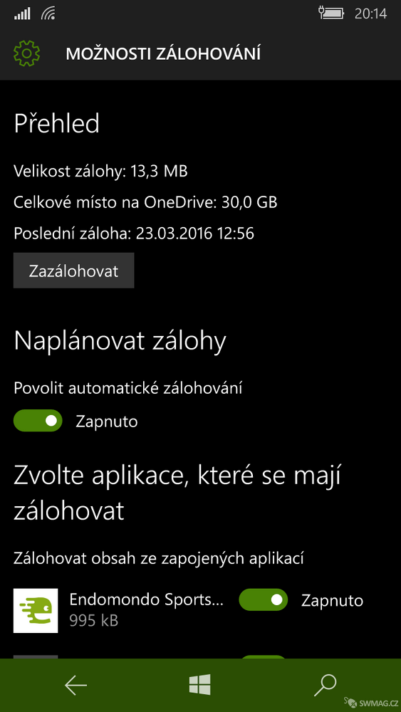 Záloha kontaktů na Windows Phone