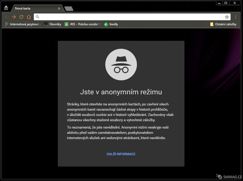 Google Chrome – anonymní režim.