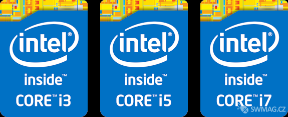 Současná loga procesorů rodiny Core i.