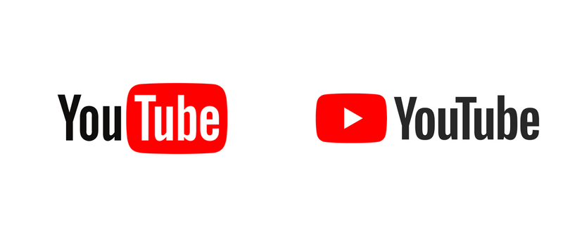 Logo Youtube dříve a nyní