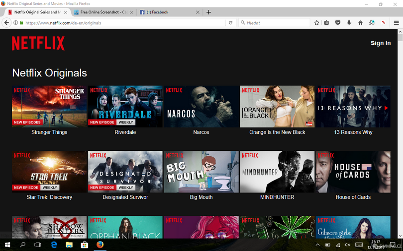 Ukázka výběru z originálních pořadů Netflix