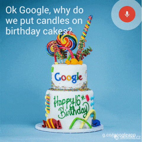 Lízátka namísto svíče na dortu Google – zdroj: Phandroid